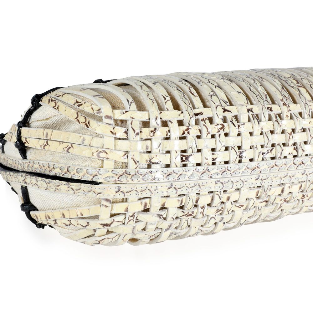 Nancy Gonzalez Black Croc & Python Woven Top Hand… - image 5